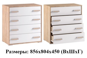 Спальня Бланка Комод дуб сонома/Фасад белый