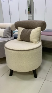 Кресло крутящееся букле молочный