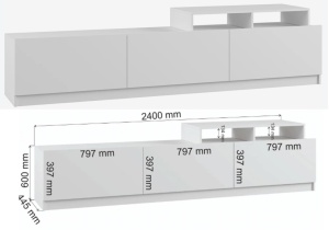 МС Мадера Гостиная ТМ (тумба)(лдсп белый)
