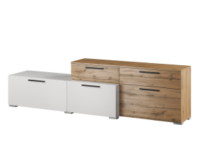Гостиная Альберо Тумба ТВ белый/дуб вотан