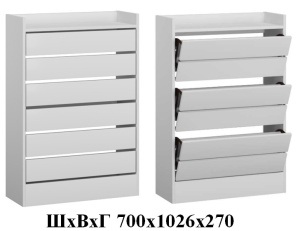 Прихожая Ямайка обувница ЯПТ-2 белый