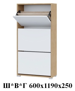 Домино Обувница XL (Дуб золотой  - белый)